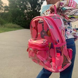 Painted Pink Clear Mini Backpack